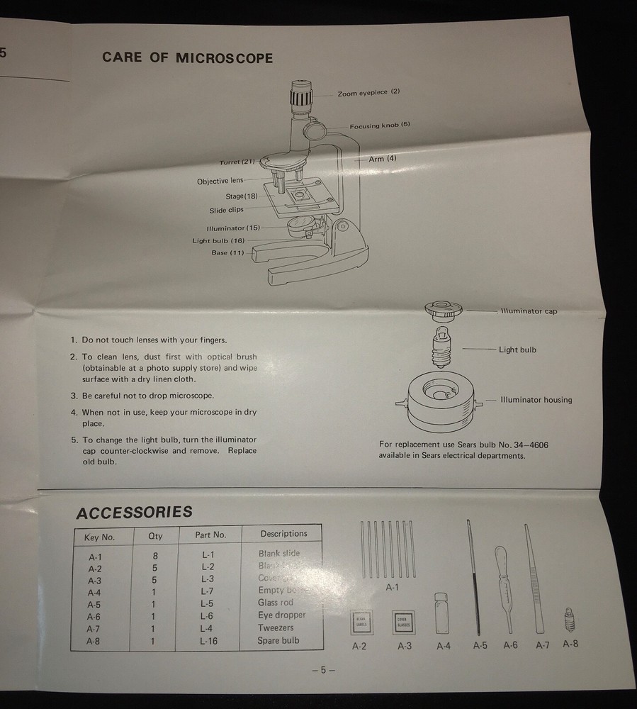 Sears Microscope Set vintage used 750x zoom