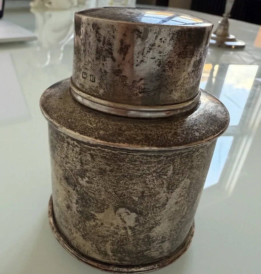 Sterling Silver Tea Caddy William Neals & Sons Birmingham 1907 67g 925