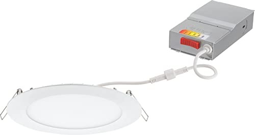 LED Recessed Lights 6" Round Wafer Downlight - 5-in-1 Switchable White
