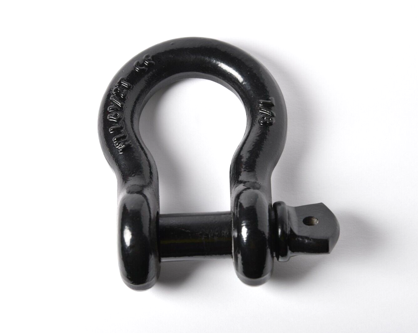 7/8" BLACK D-Ring Bow Shackle Screw w 1" Pin Clevis Rigging Hummer Towing 6.5Ton