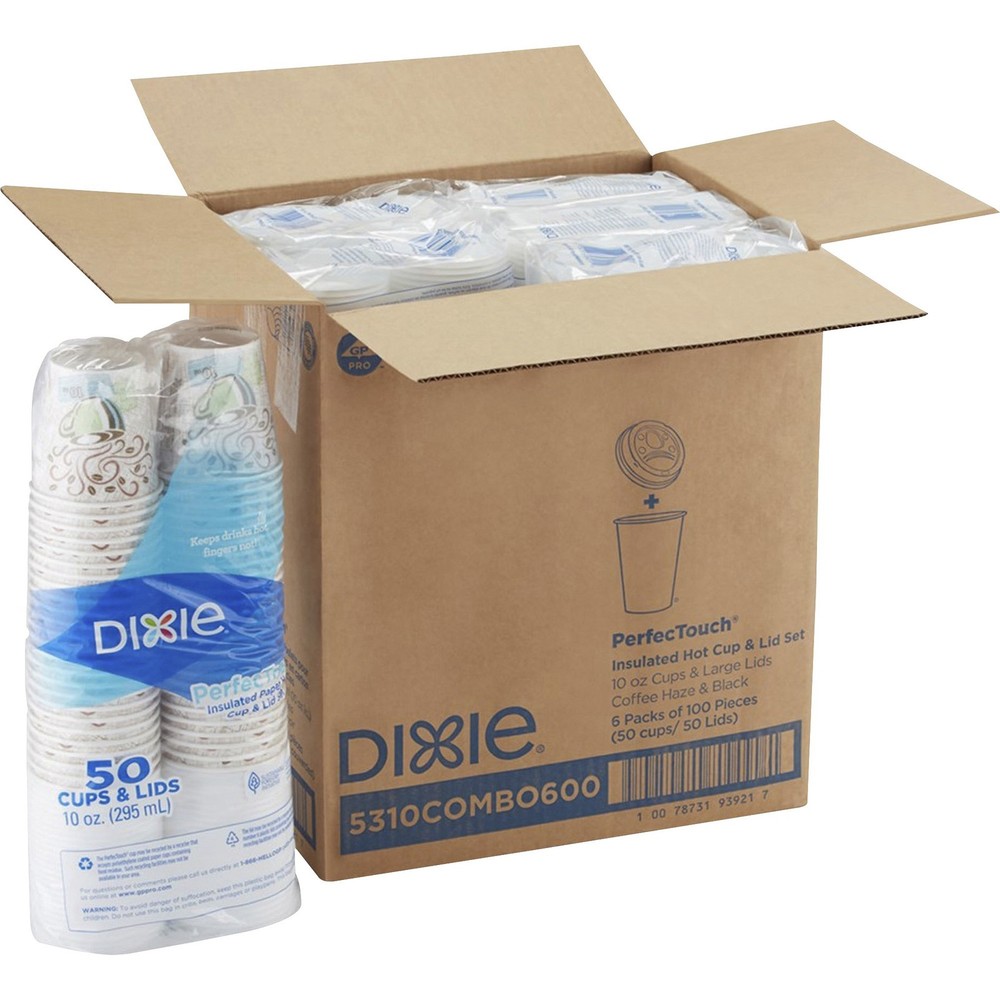 Dixie Perfectouch Cup - 10 Oz - 50/pack - White (5310COMBO600)