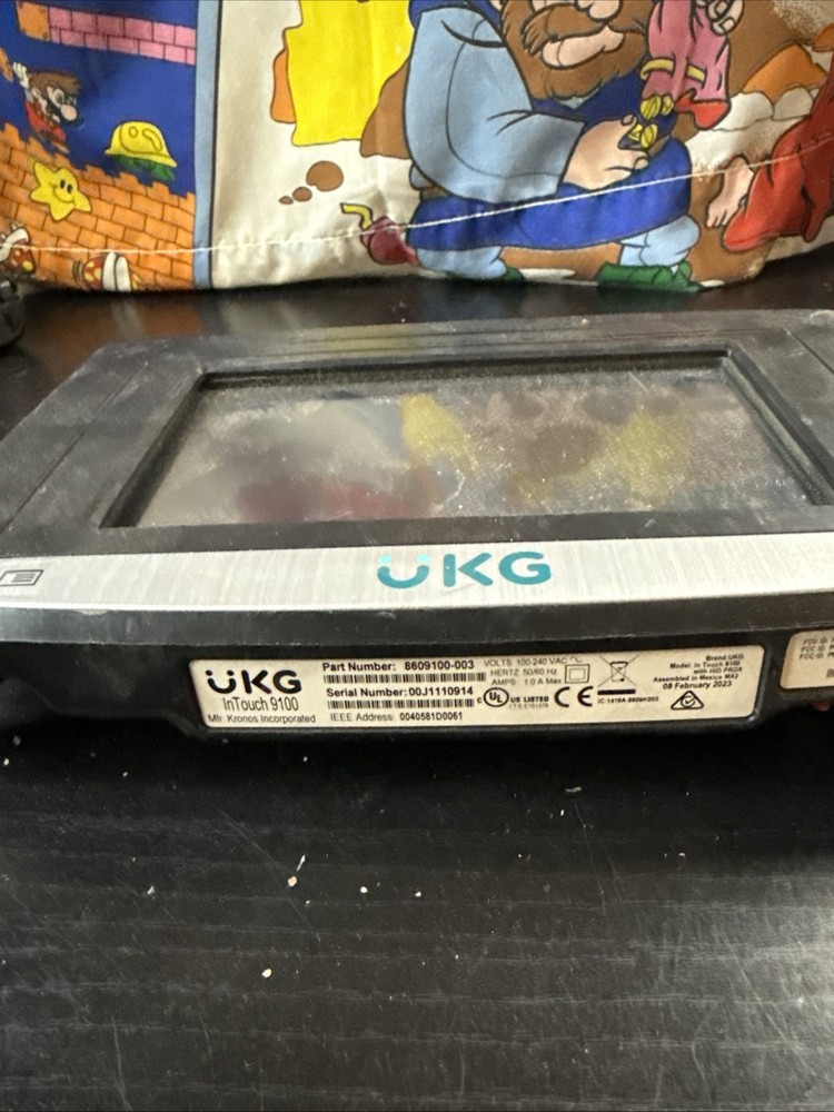 ADP InTouch 9100 Kronos Time Clock Touch LCD Display Kronos 8609100-003 Untested