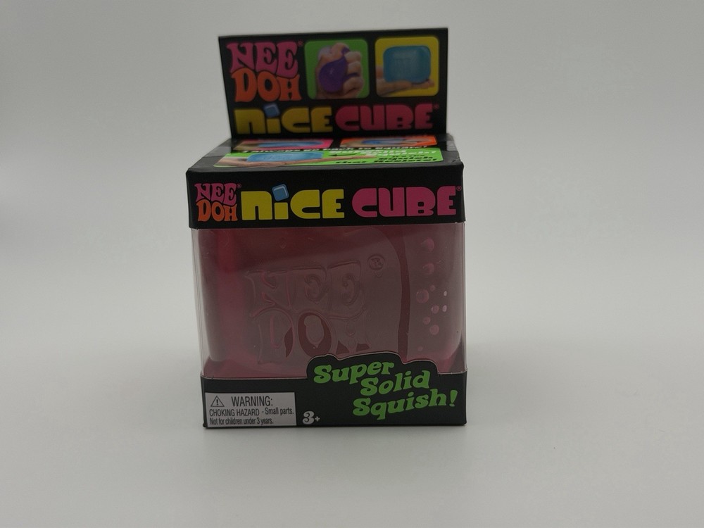 Nee Doh Nice Cube Super Solid Squish Pink Sensory Toy