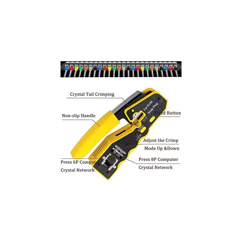 164-Piece Network Cable Tool Kit with Crimping Tool Cutter Stripper Tester Punch