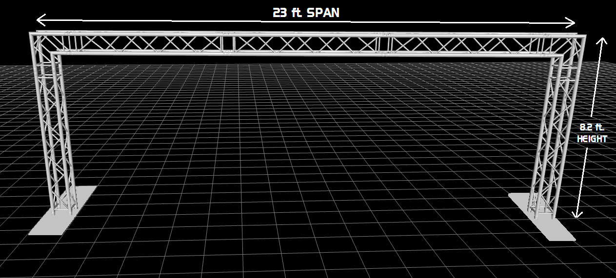 Complete 23ft Square Aluminum Truss Goal Post Lighting System DJ Lights Speakers