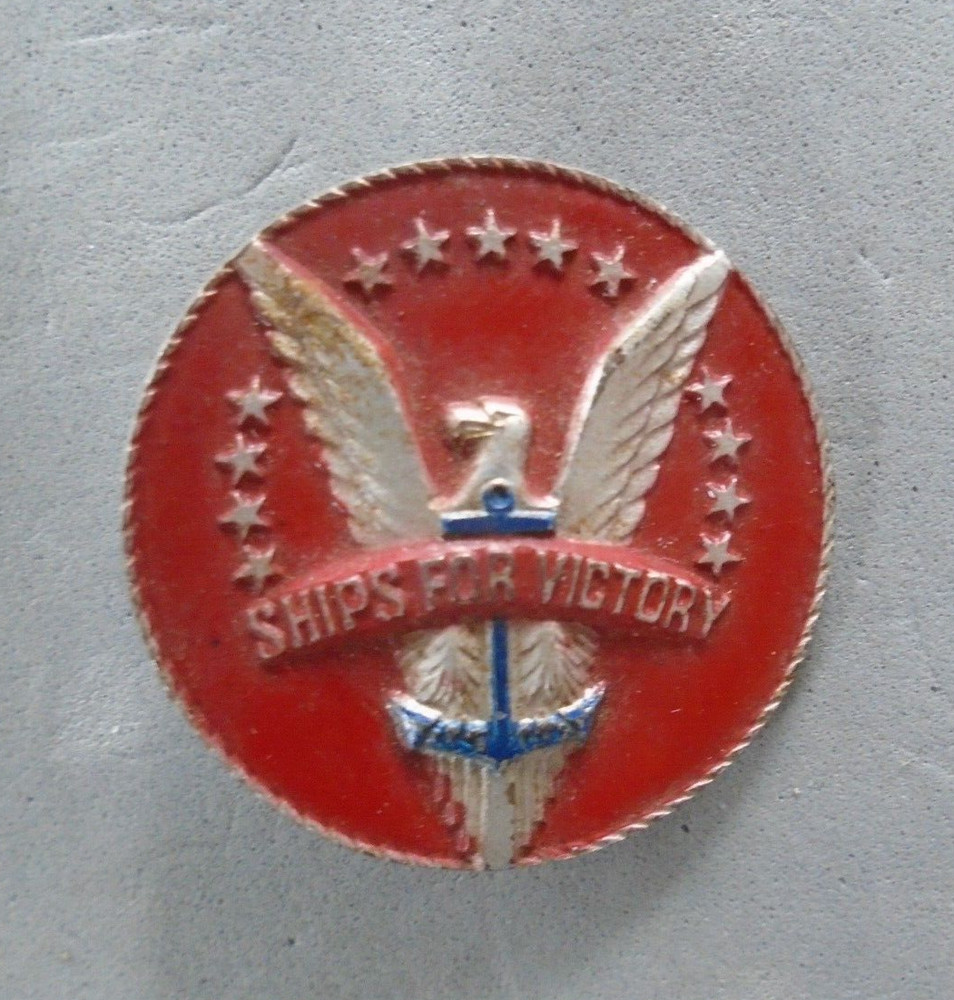 WWII Ships for Victory pin made by A.E.CO.
