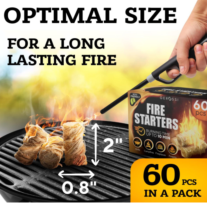 Fire Starter - Natural Pine Fire Starters for Fireplace, Campfires, Grill, Wood