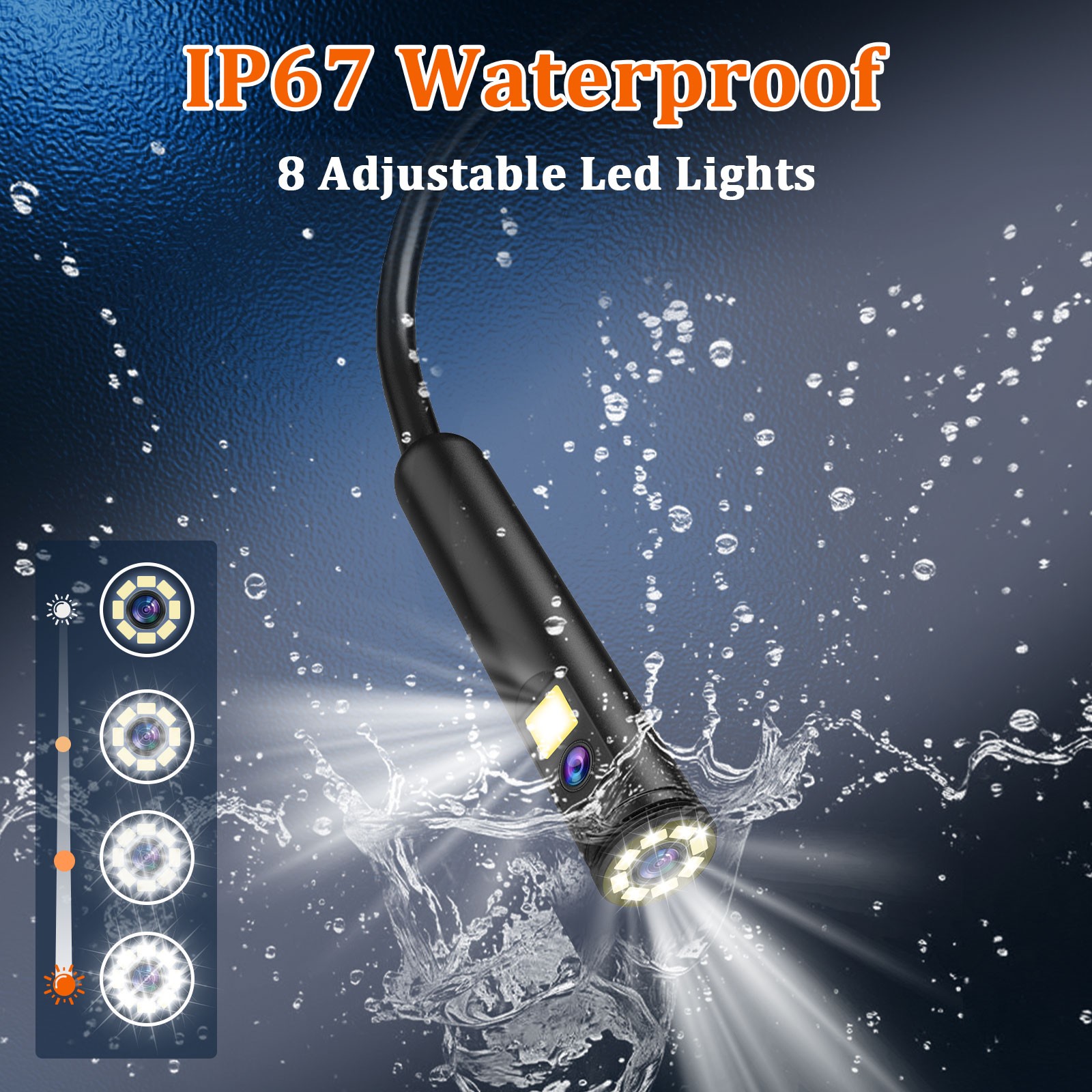 Professional Dual-Lens Borescope - 1920P HD, IP67, 16.4ft for Mechanics & DIY