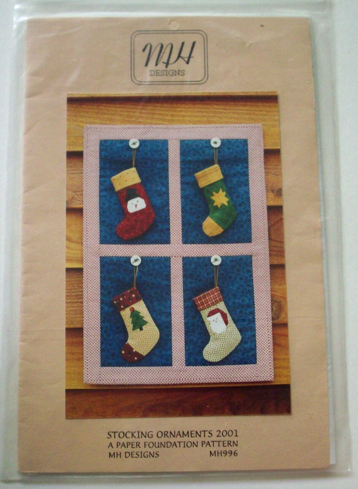 Stocking ornaments paper piecing MH quilt pattern *A13
