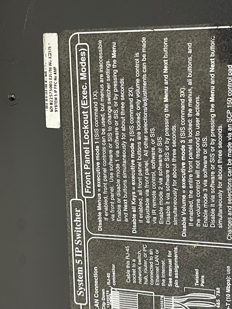 Extron System 5 IP Switcher with Front Panel Control