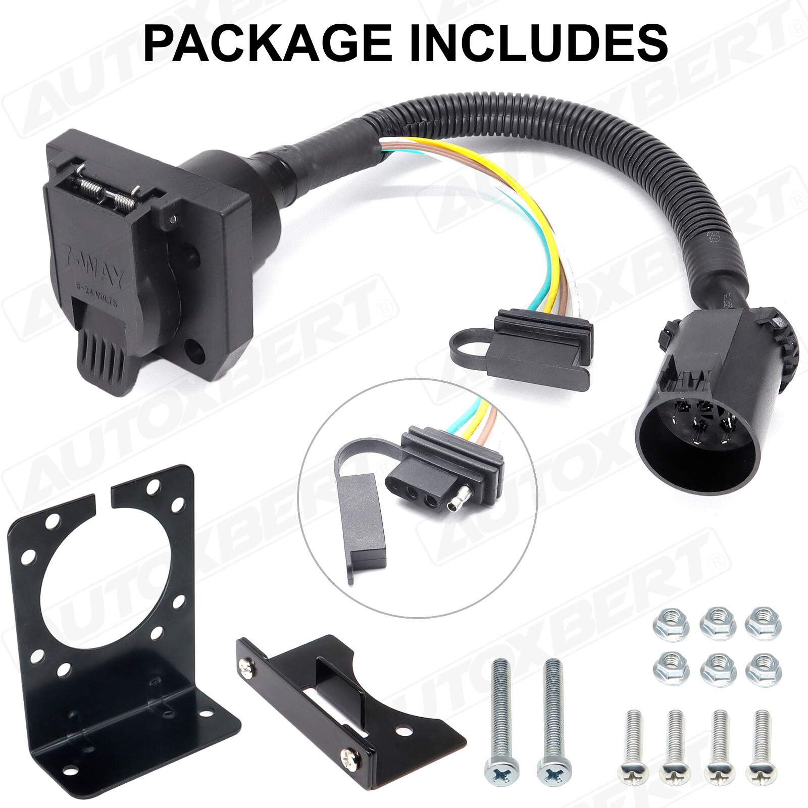 Multi Tow 7 Way Trailer 4 Pin Flat Connector Plug Adapter For Silverado USCAR OE