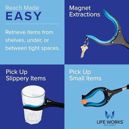 Reacher Grabber Tool, 360° Rotating Head, Lightweight 36" Foldable Arm, Ergon...