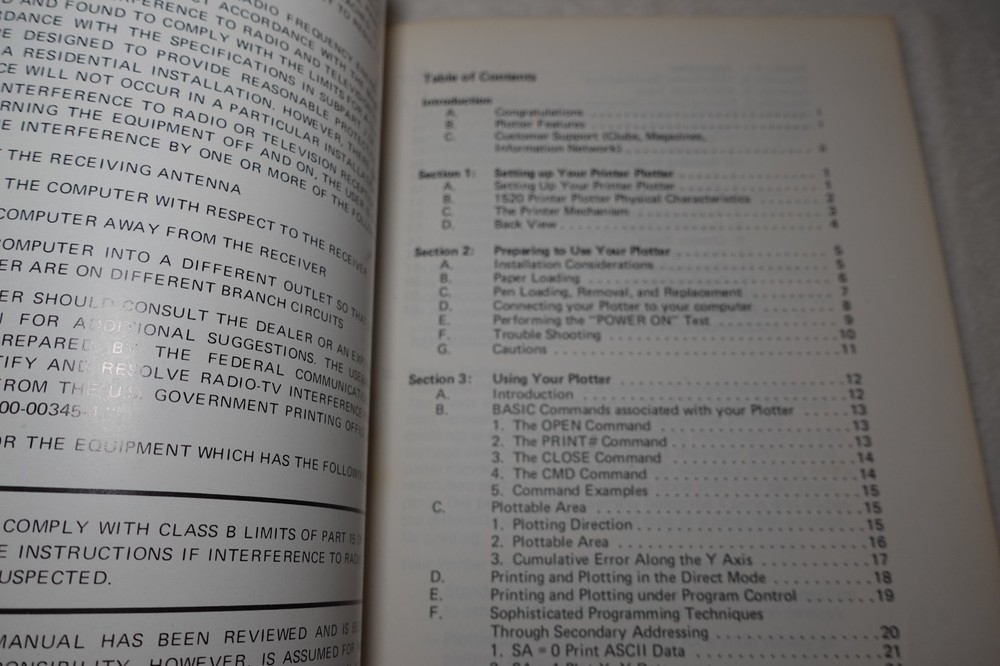 Commodore 1520 Printer Plotter 1983 Vintage Original User's Manual