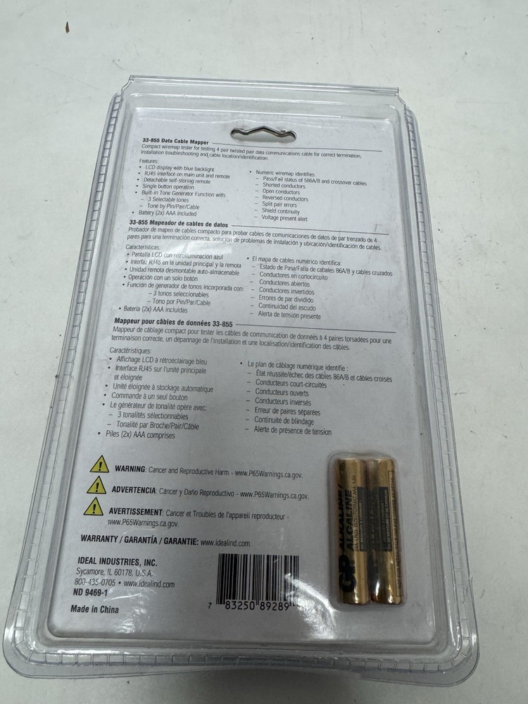 Ideal Electrical Data Cable/RJ45 LCD Wiremapper 33-855