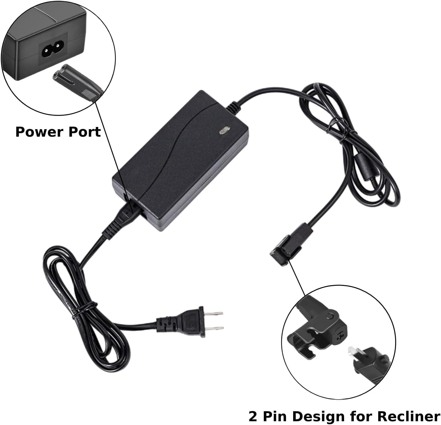 Universal Power Cord for Recliner Chair Power Recliner Replacement Parts 29 V