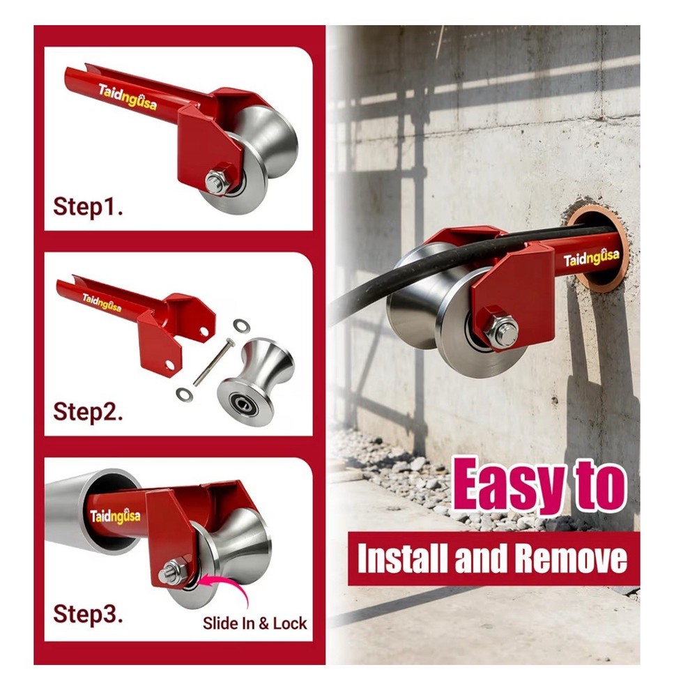 Cable Puller Sheave Roller 2” Conduit Stainless Wheel Wire Guide