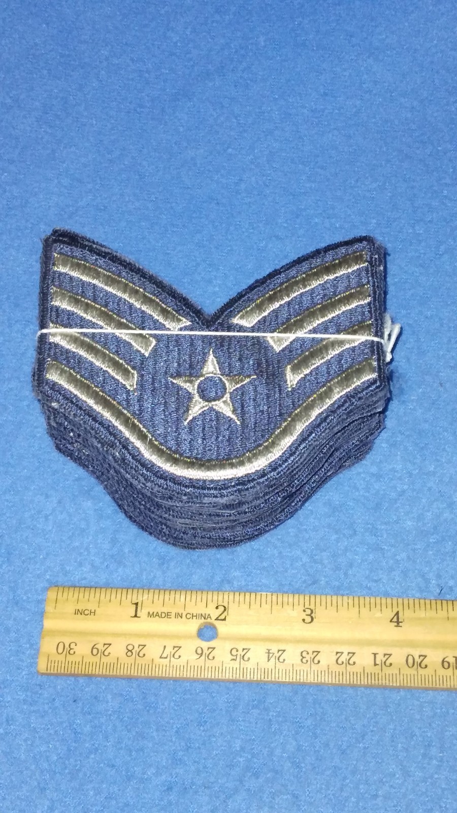BUNDLE OF 20 - US AIR FORCE STAFF SERGEANT CUT EDGE RANK PATCHES - MALE - NEW