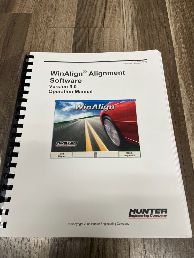 Hunter Engineering WinAlign Alignment Software Version 9.0 Manual