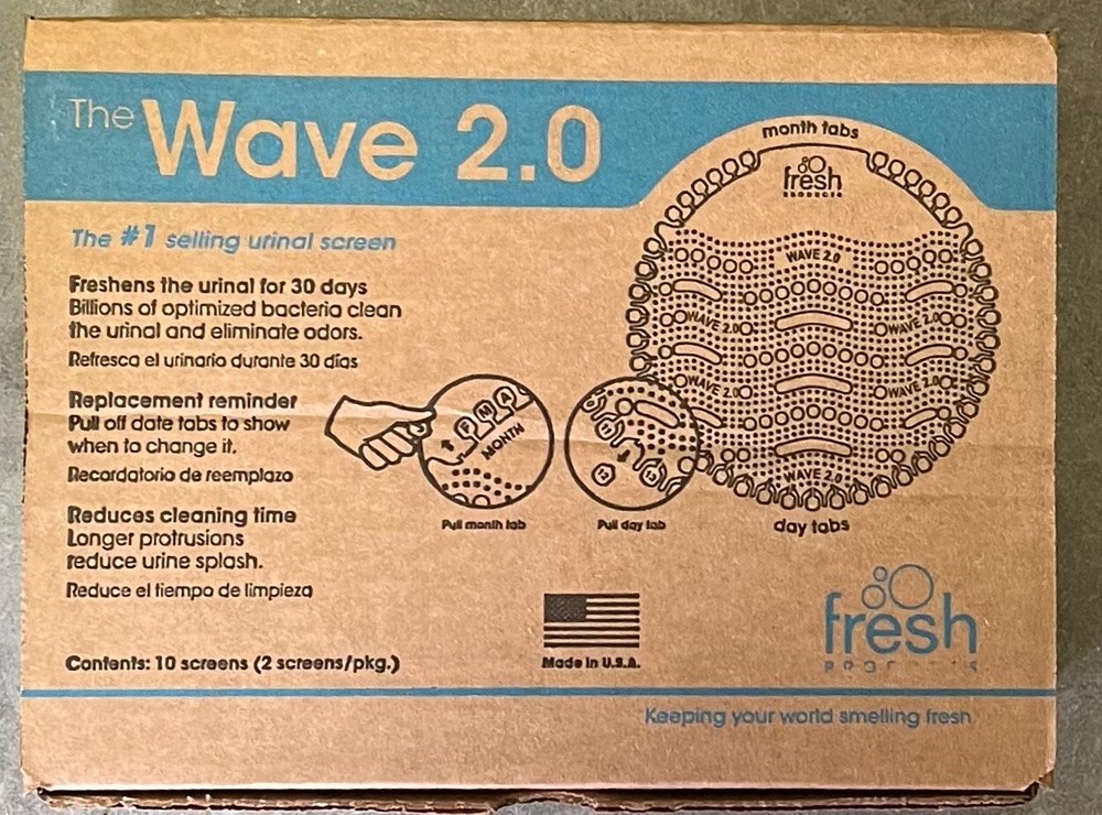 (10 Pack) Wave 2.0 Urinal Screen Deodorizer HERBAL MINT