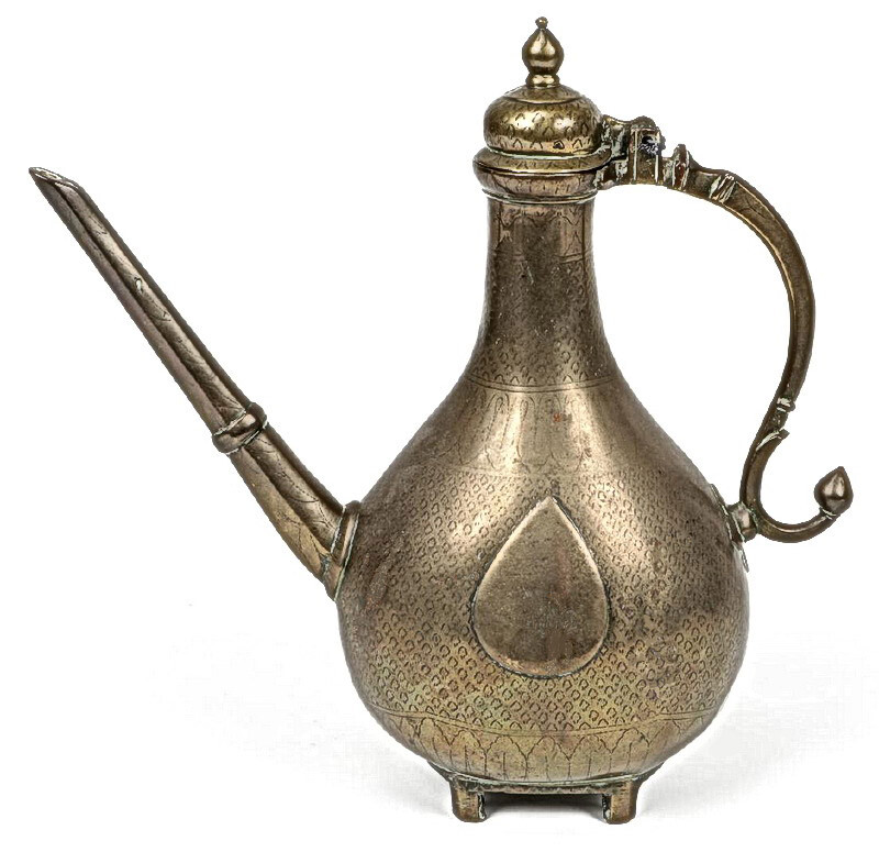 ANTIQUE  MUGHAL BRASS  LARGE EWER