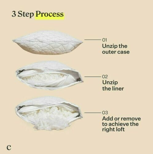 Premium Memory Pillow 0f Adjustable Loft Cross Cut Foam Fill-- 1 Pack