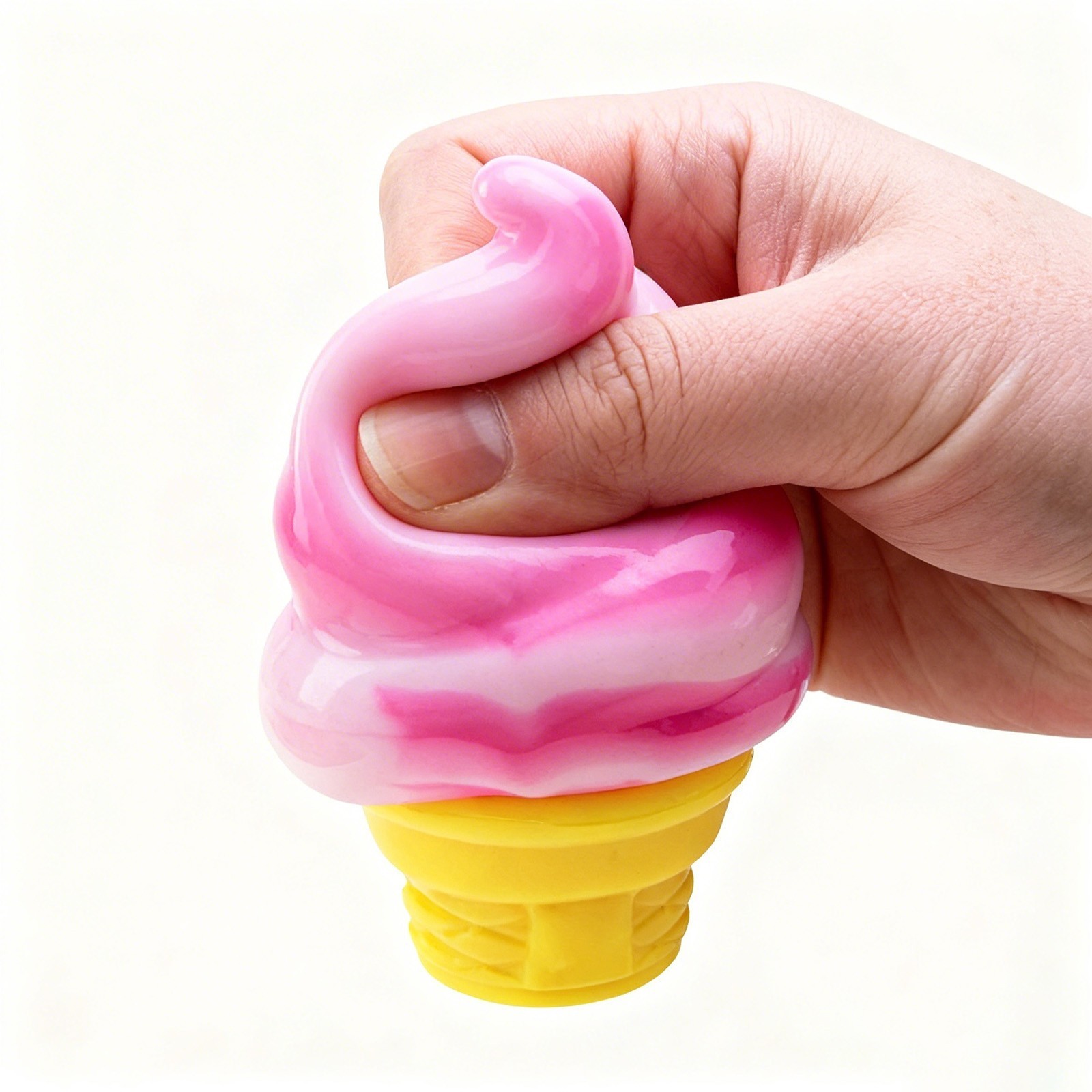 PINK NeeDoh NICE CREAM CONE Ice Cream Swirl Squishy Toy NEE DOH Stress Ball
