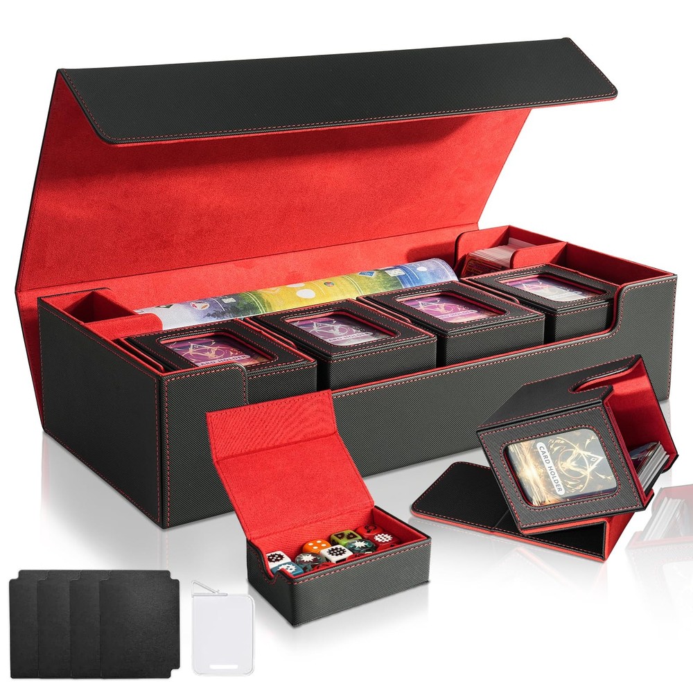 MTG Commander Card Deck Box Set - 6-in-1 Storage for 2400+ Cards & Dice Tray