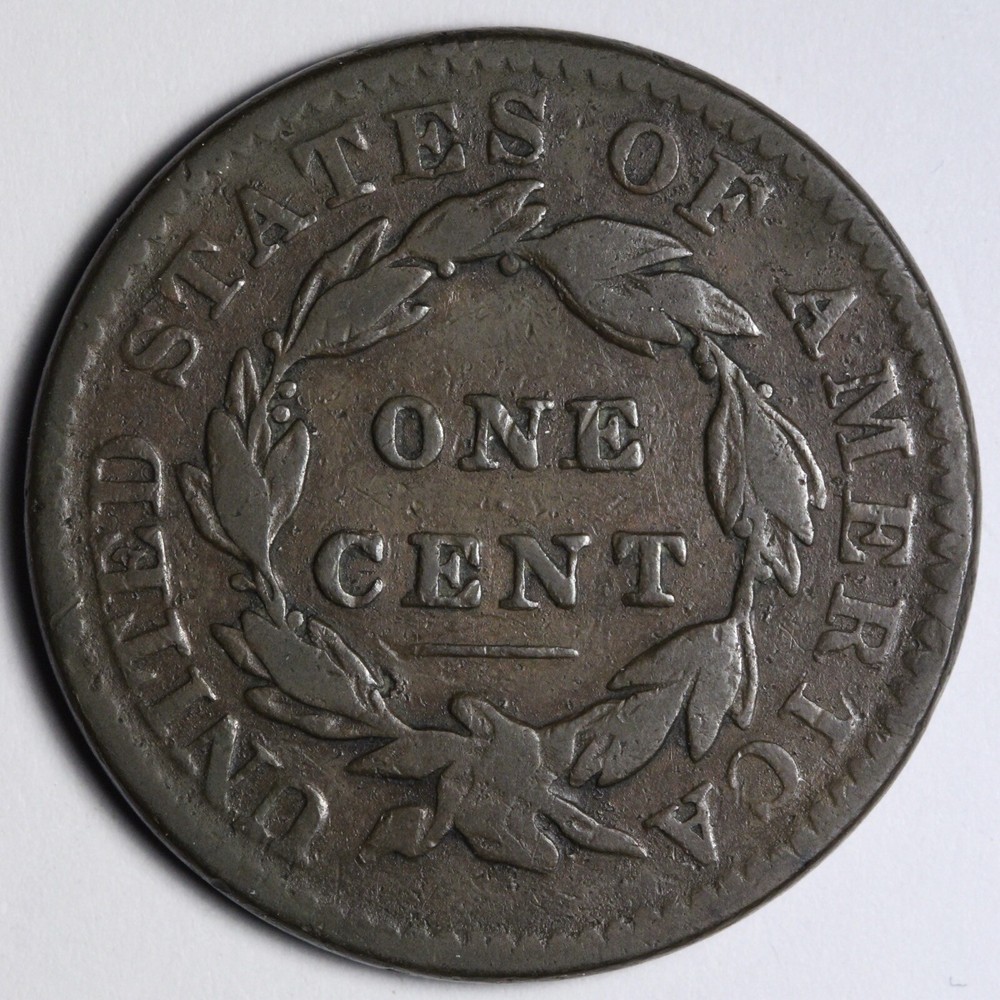 1833 Coronet Head Large Cent VF E124 ASML