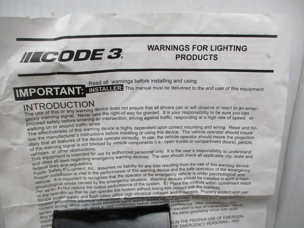 Code 3 ADJBKT006-B 2011 CAPRICE ROOF BRACKET.