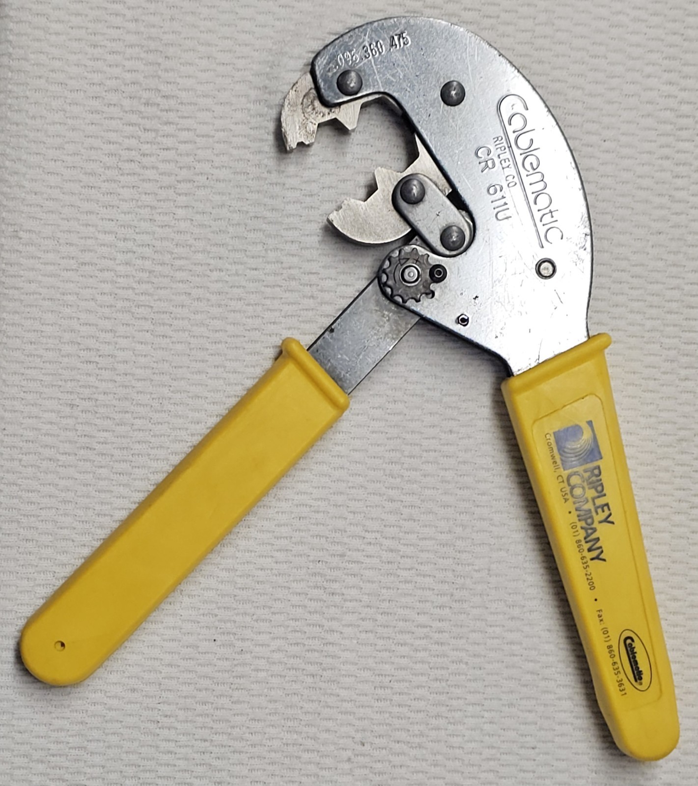 Vintage Ripley Co Cablematic CR 611U Hex Crimp Tool LN Lineman Bell System MINT