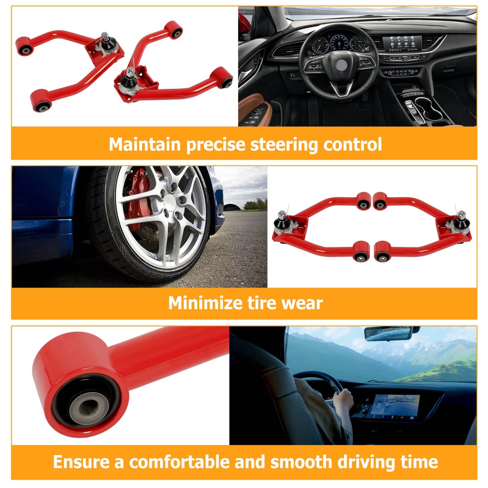 Adjustable Front Upper Control Arm Camber Kit Red For Lexus IS300 2001-2005