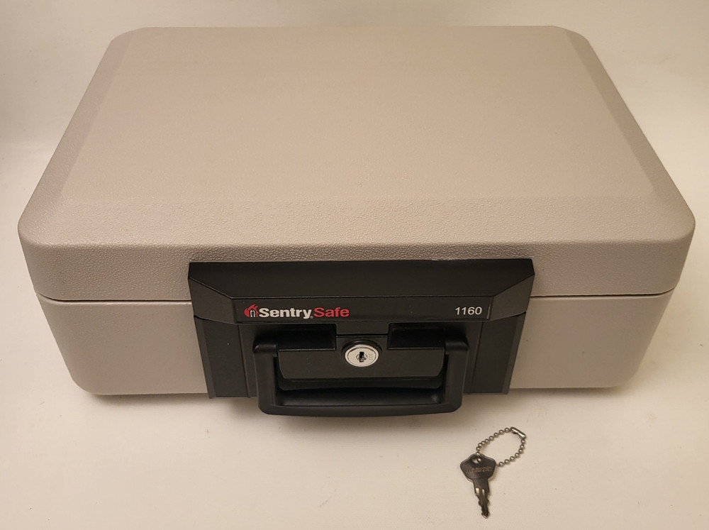 Sentry Safe 1160 Compact Portable Fireproof .25 Cubic Ft. Lock Box Chest