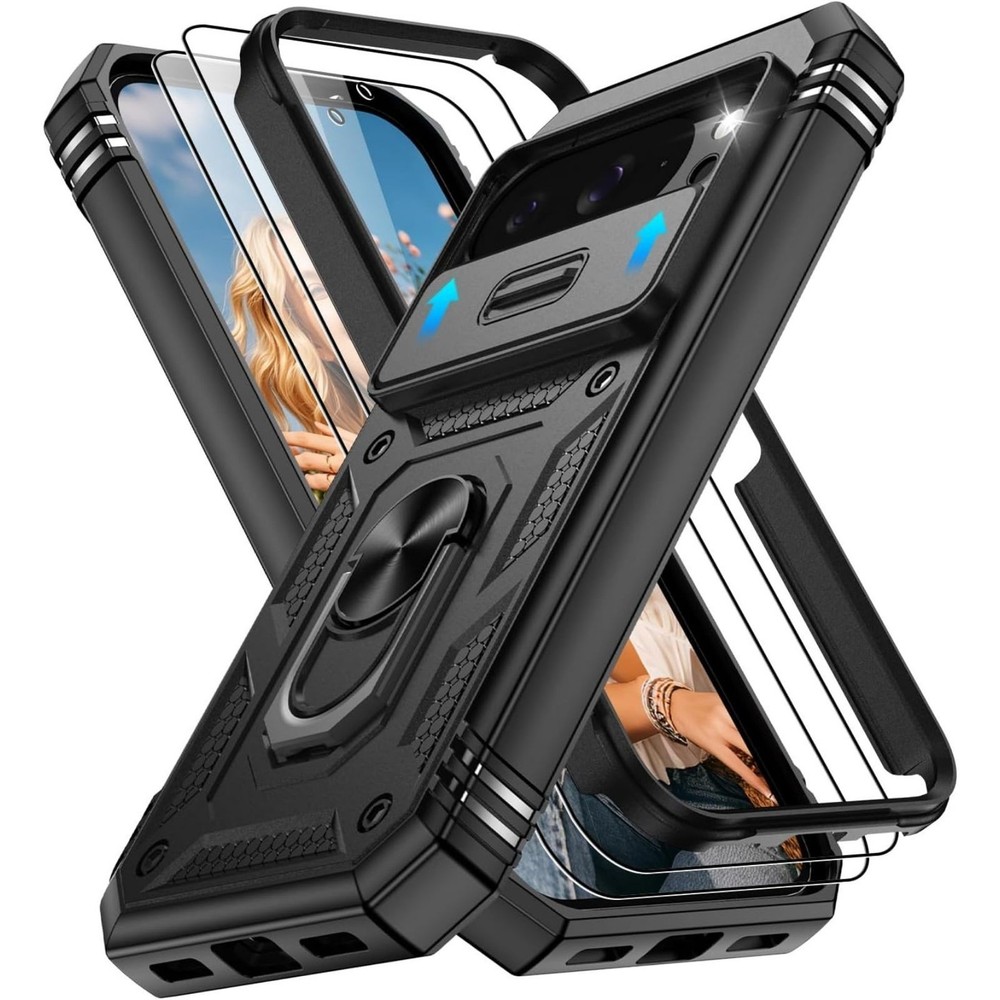 Durable Case for Google Pixel 10/10 Pro with 2PCS Screen Protector & Kickstand
