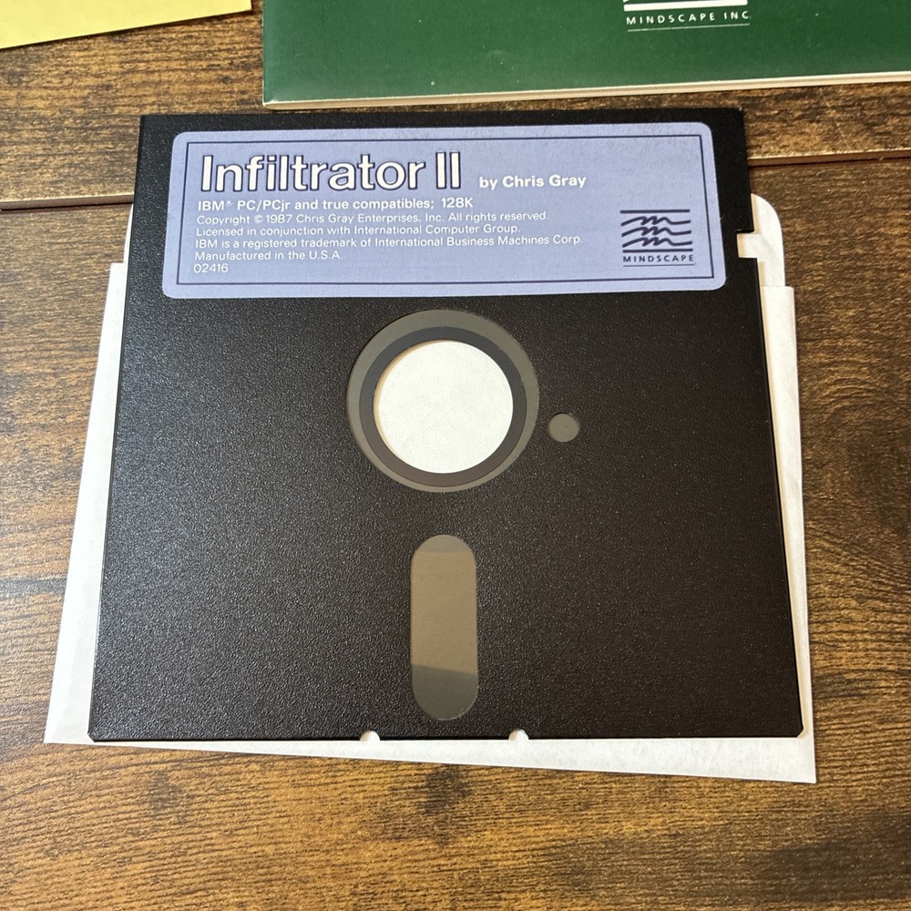 PC IBM Infiltrator & II (1 & 2) Computer Game Software MINDSCAPE by Chris Gray