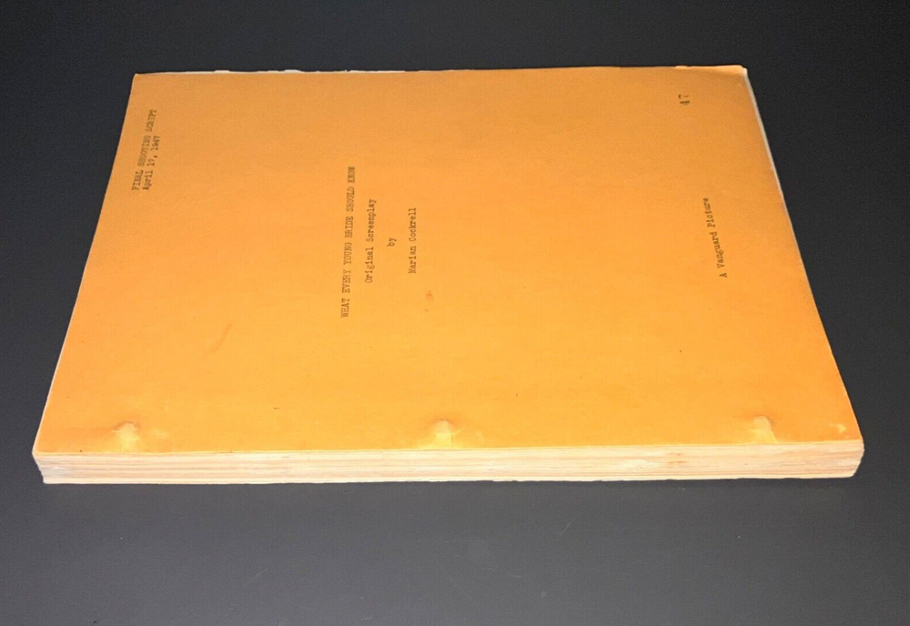 Selznick WHAT EVERY YOUNG BRIDE SHOULD KNOW (4/17/47 Unproduced Final Draft +COA
