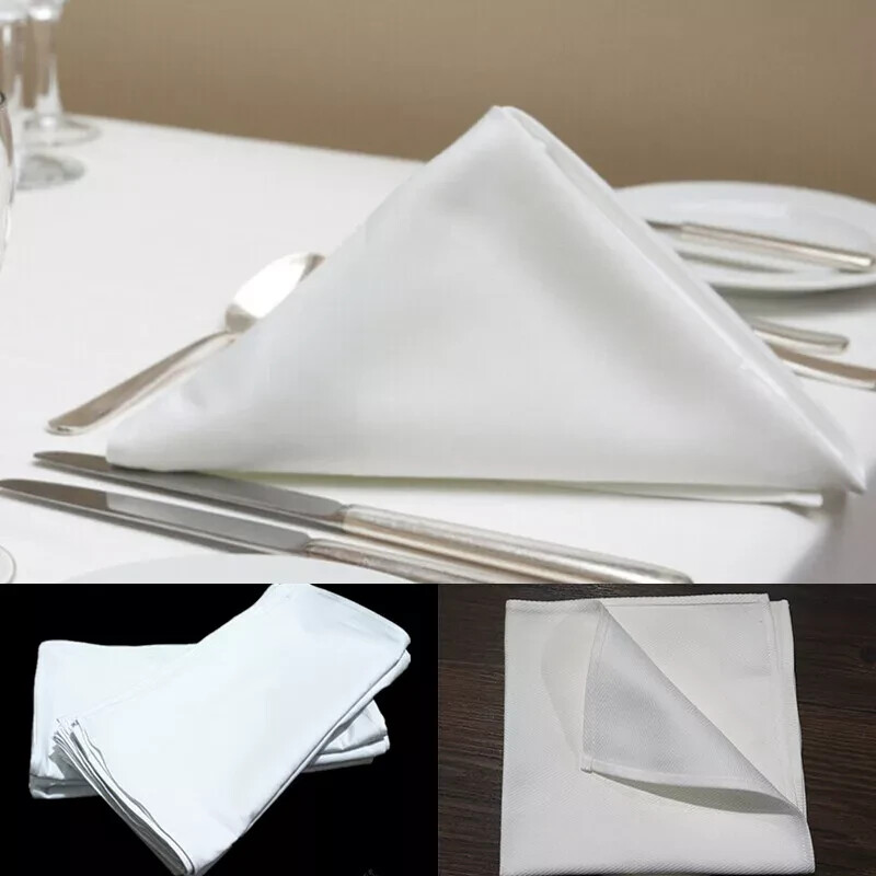 Set of 8 WHITE 100% COTTON Luxury CLOTH Napkins GARNIER THIEBAUT XL 22"x22" NWOT