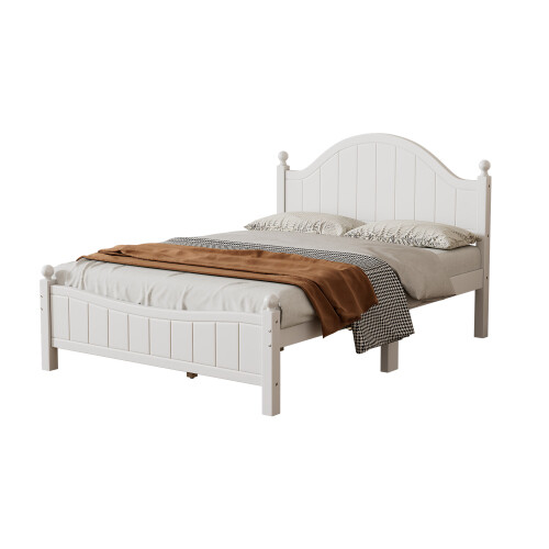 Full/Queen/King Size Platform Bed Solid Wood Bed Frames w/ Headboard & Footboard