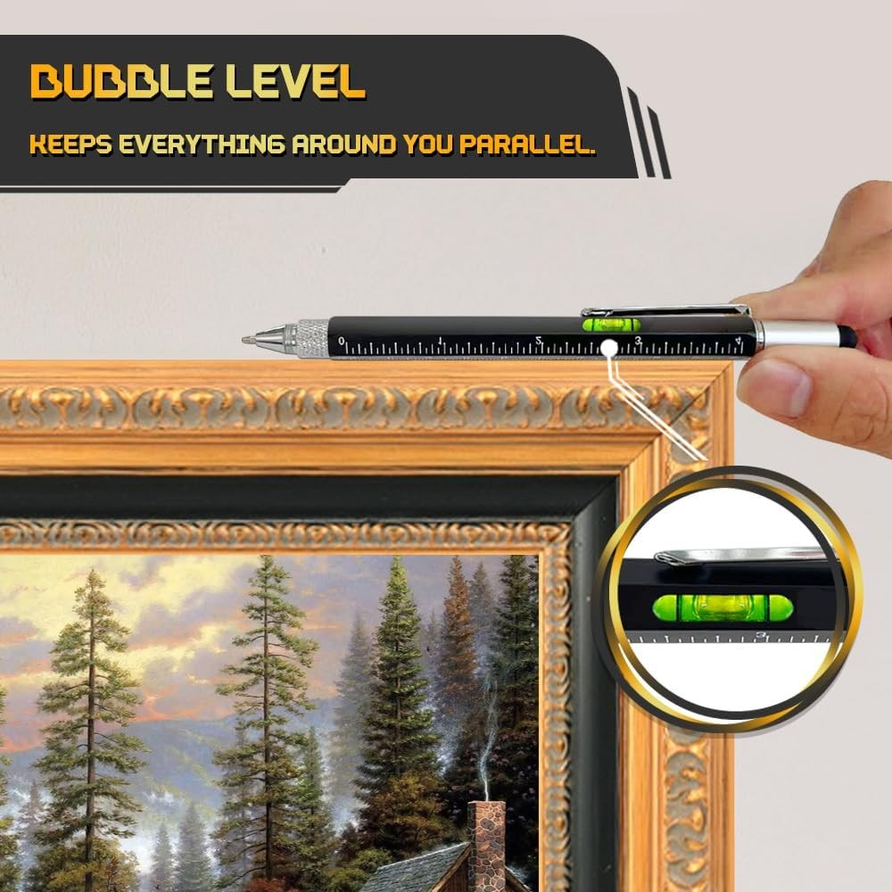 Stocking Stuffers for Men, 9 in 1 Multitool Pen 2Pcs and Refill 6Pcs, Unique Tec
