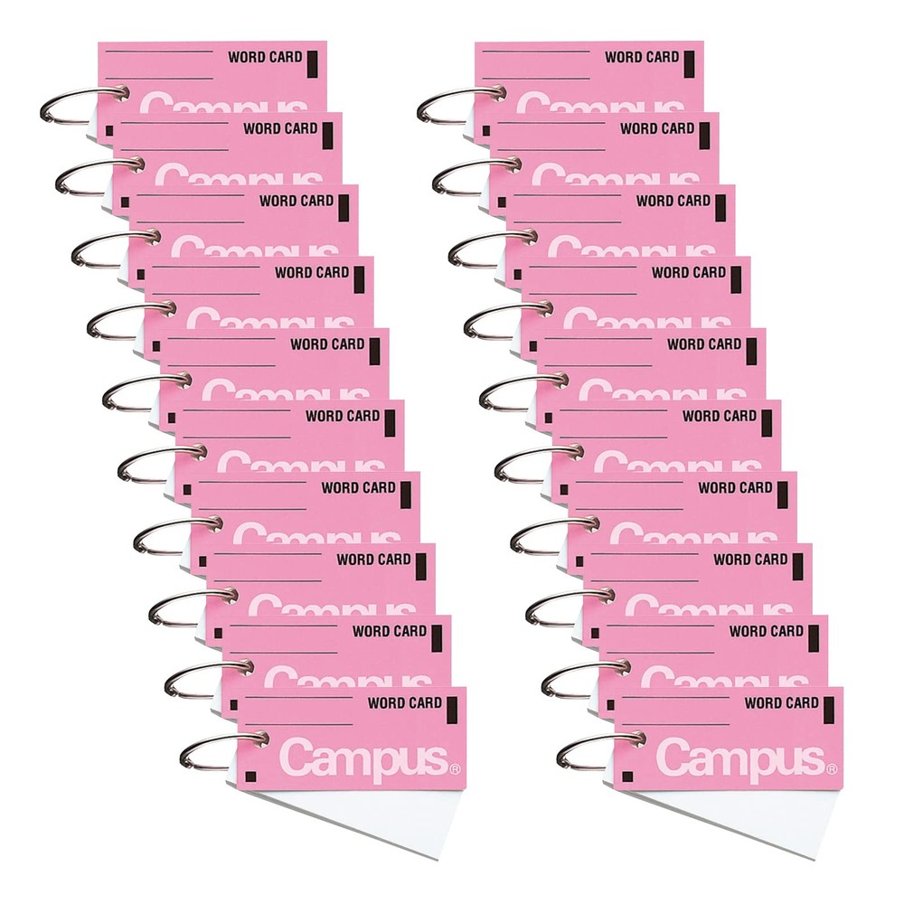 Campus Word Cards Card Ring Binding Size Medium Pink Tan-101PX20