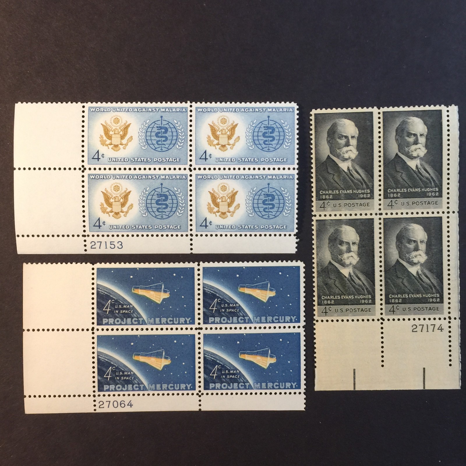 USA, 1193, 1194, 1195, PLATE BLOCKS, MINT, NH, VINTAGE COLLECTION
