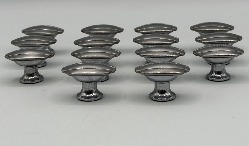 25 MCM/Art Deco Chrome Drawer Cabinet Knobs Pulls Collection From One Kitchen