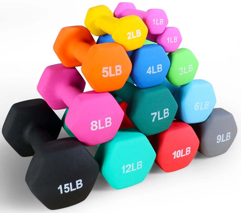 Neoprene Dumbbell Hand Weights – AntiSlip – 3Pound, Pair – 3Pound, Pair