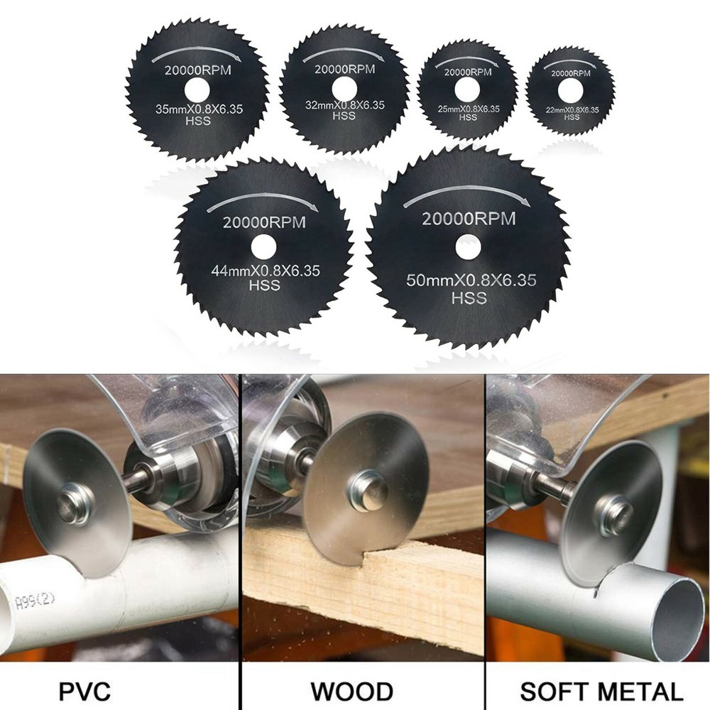 Black Circular Saw Disc Set Dremel Mini Drill Rotary Tool Wood Cutting Blade