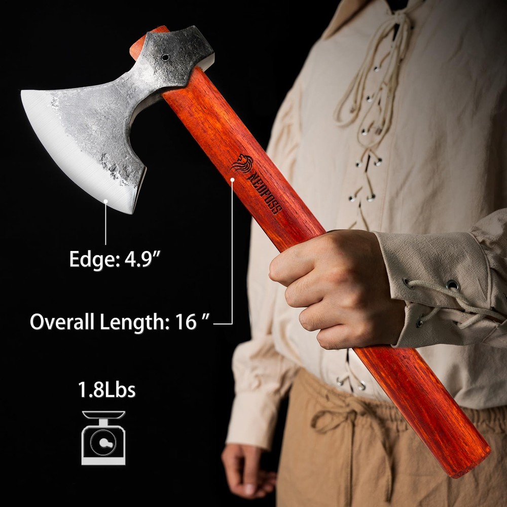 NedFoss 16" Champion Throwing Axe Set, 2 Pack Throwing Axes and Tomahawks wit...
