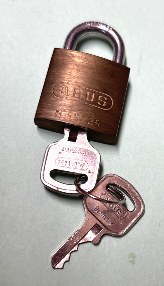 ABUS  Security Padlock 55/25 Brass w/ 2 Keys 1" Wide