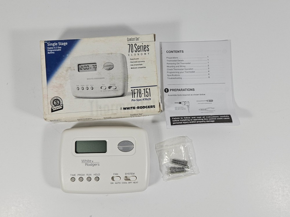 1F78-151 White-Rodgers Single Stage Programmable Thermostat