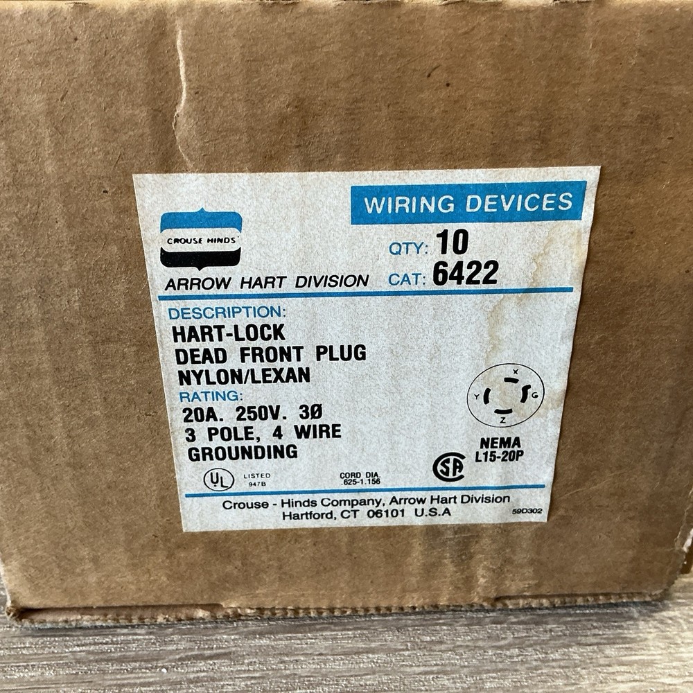 Arrow Hart Division Electrical Dead Plug 6422