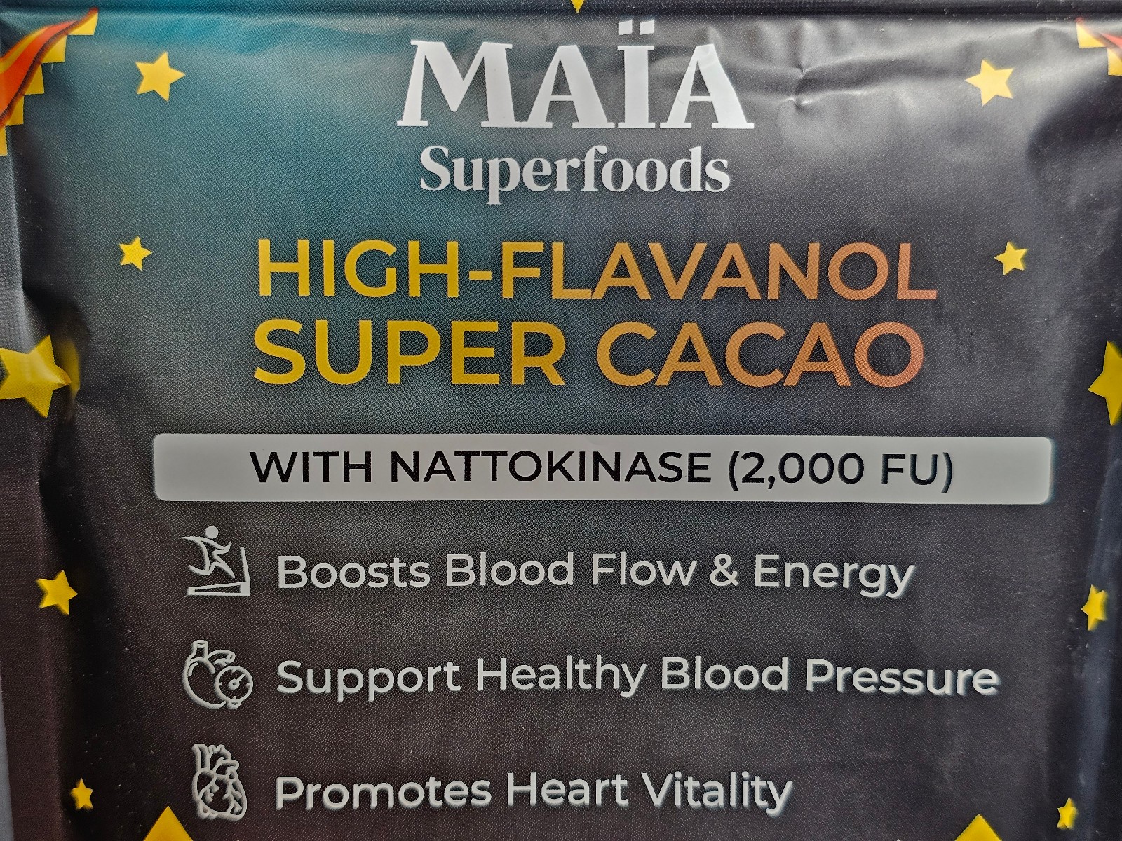 MAIA Superfoods High-Flavanol Super Cacao with Nattokinase 30 Serving NEW Sealed