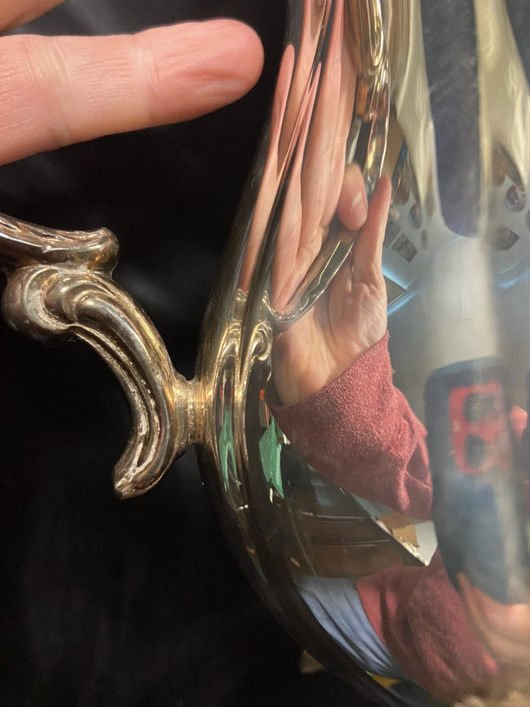 Vintage 80s Sheffield Silver Co Footed Water Pitcher Holloware S8506 9" Tall