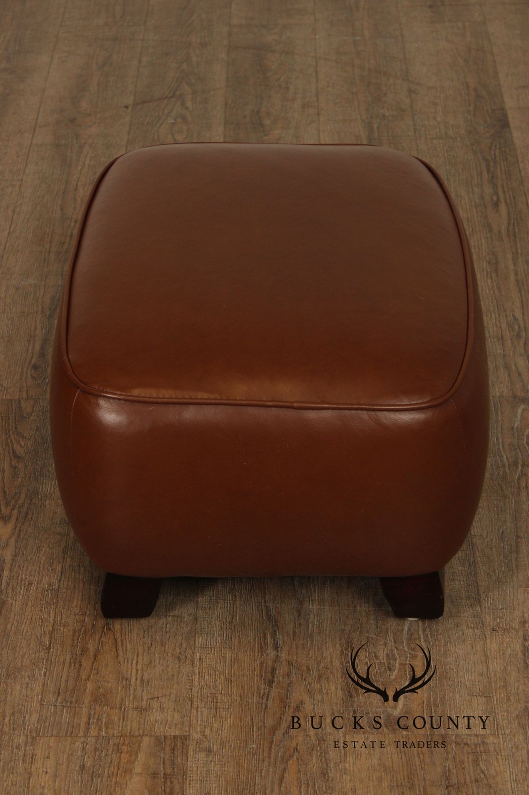 Precedent Traditional Pair of Leather Ottomans